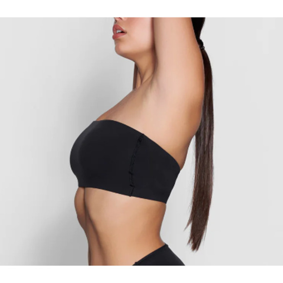 SKIMS Women's Fits Everybody Bandeau Bra XXS Black Onyx Strapless NWT - Picture 2 of 8